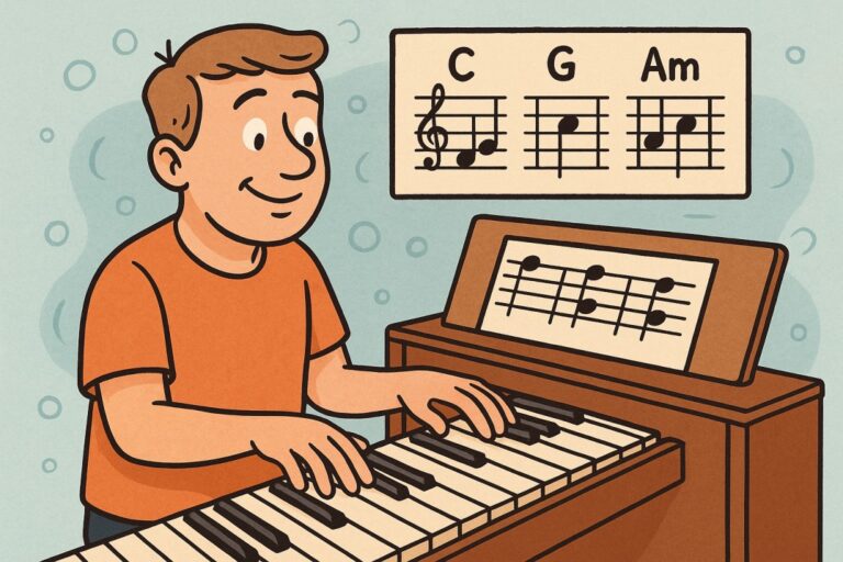 Makkelijk piano spelen met akkoorden